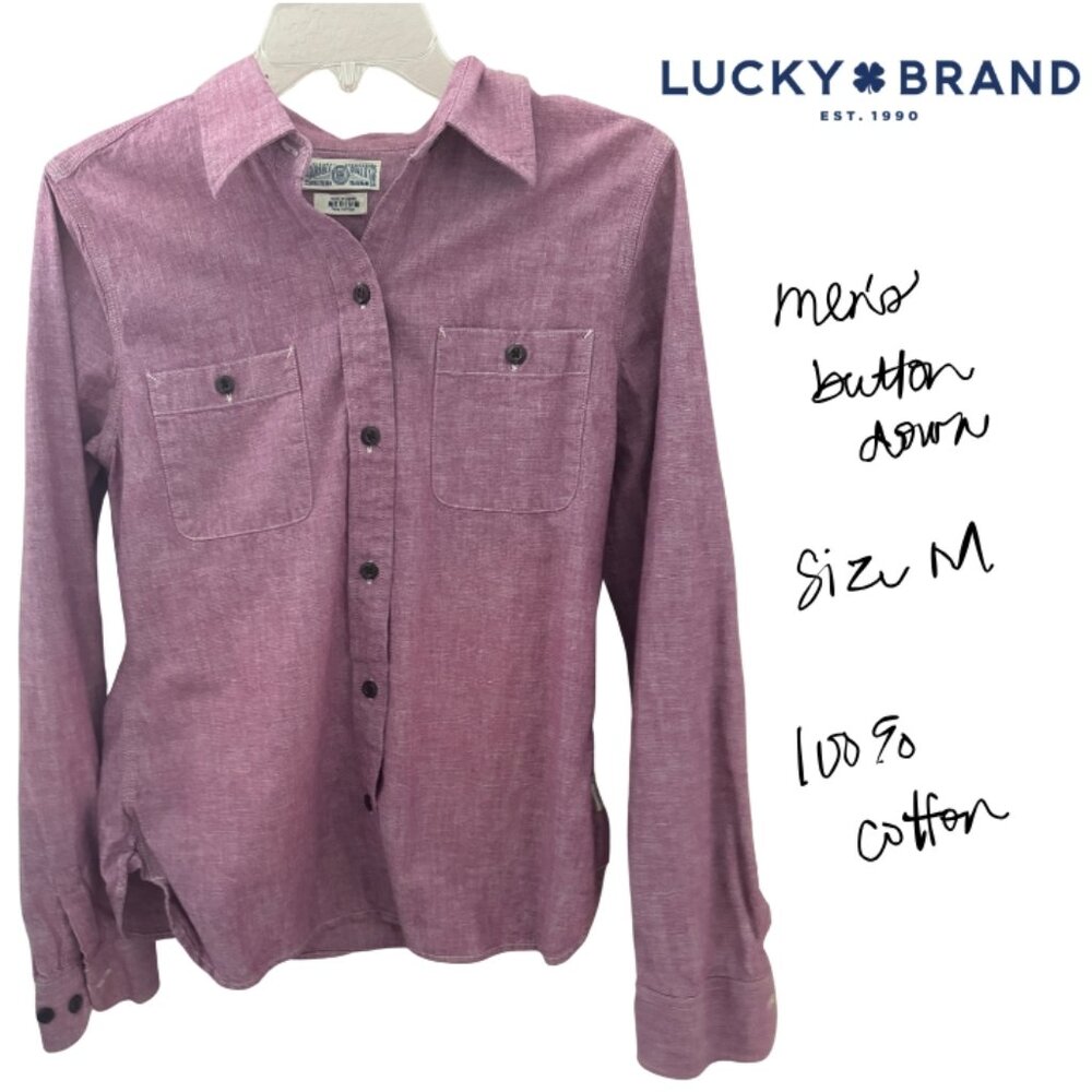 Lucky Brand Men's Button Down, 100% Cotton, Size Medium